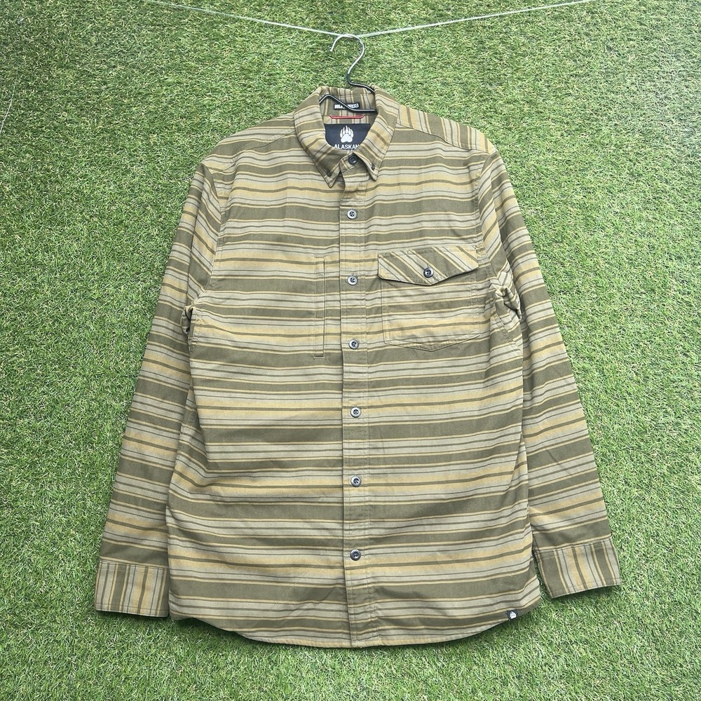 Alaskan Hardgear Duluth Untucked Shirt Mens Medium Stripe Standard Fit Button Up